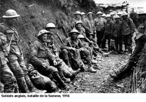 Bataille de la Somme soldats anglais 1916
